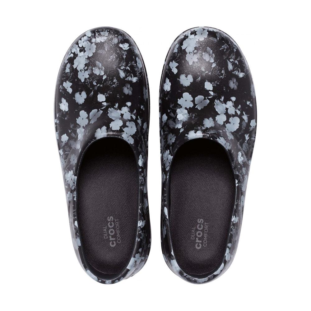 Black / White Women's Crocs Neria Pro II Graphic Clogs | NZ 0055EBCX